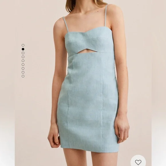 Mango Cut Out Linen Blend Dress - Picture 3 of 11